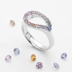 Ring with Multicolor Sapphires model nr. 0173