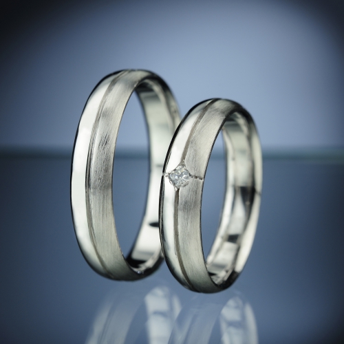 Platinum Wedding Rings with Diamond model nr. SN14