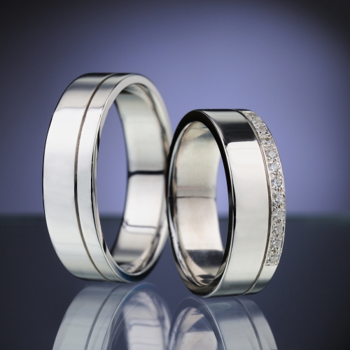 Platinum Wedding Rings with Diamonds model nr. SN83