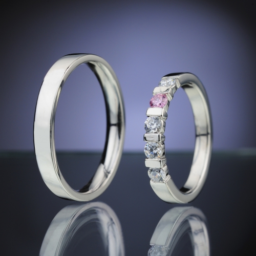 Platinum Wedding Rings with Diamonds model nr. SN84