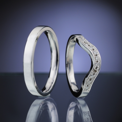 Platinum Wedding Rings with Diamonds model nr. SN88