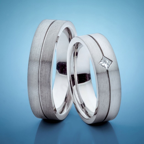 Wedding rings with Platinum and white gold model nr. SN27