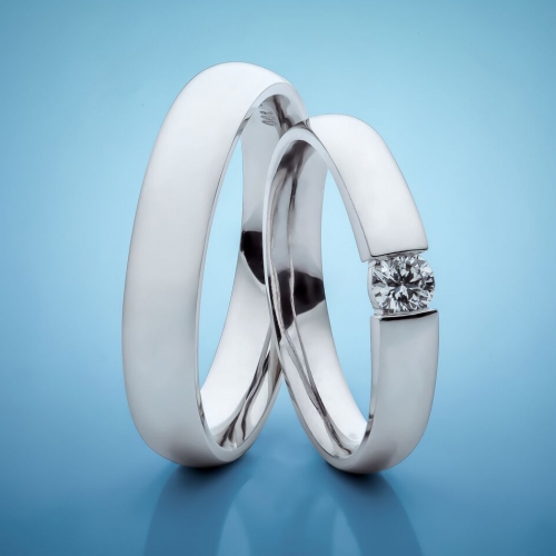 Platinum Wedding Rings with Diamonds model nr. SN1