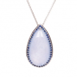 Pendant with blue Chalcedony Stone