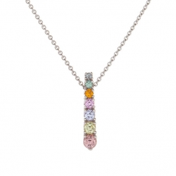 Pendant with multicolour sapphires