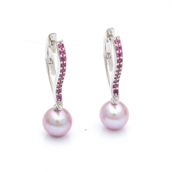 Earrings with faceted pearls model nr. N0062
