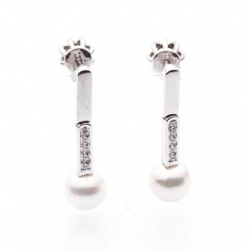 Pearl Earrings with Diamonds model nr. 0023