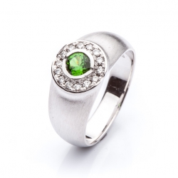 Ring with Grosular and Diamonds model nr. 0146